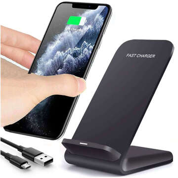 Alogy Ładowarka indukcyjna Qi Stand Charger uchwyt na telefon stojak z ładowaniem 15W Czarna