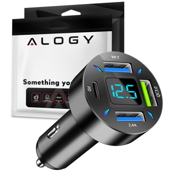 Alogy Ładowarka samochodowa Car Charger 66W 3xUSB 1xUSB-C Type C Szybkie ładowanie Quick Charge QC 3.0 PD