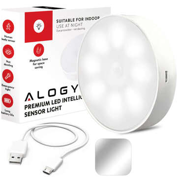 Alogy Lampka LED z czujnikiem ruchu Sensor Light Bezprzewodowa lampa nocna oświetlenie meblowe Światło zimne