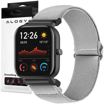 Alogy Nylon opaska do zegarka Smartwatcha Pasek elastyczny Uniwersalny nylonowy 22mm Szary