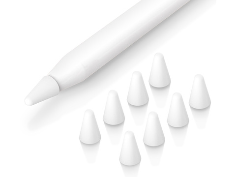 Alogy Silikonowa końcówka x8 nakładka do Apple Pencil 1/2 Biała