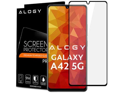 Alogy Szkło do telefonu Full Glue case friendly do Samsung Galaxy A42 5G Czarne