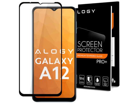 Alogy Szkło na ekran Full Glue case friendly do Samsung Galaxy A12 Czarne