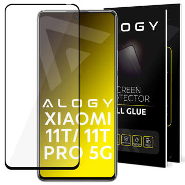 Alogy Szkło na ekran Full Glue case friendly do Xiaomi 11T 5G / 11T Pro 5G Czarne