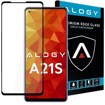 Alogy Szkło na telefon case friendly Full Glue do Samsung Galaxy A21S czarne