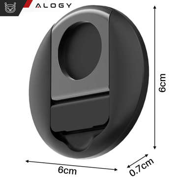 Alogy Uchwyt podstawka Ring Stand Holder do MagSafe mocowanie na iPhone 14 13 12 do MacBook zaczep czarny