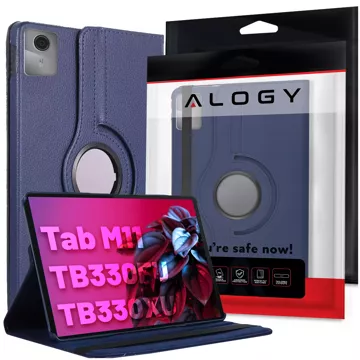 Etui 360 do Lenovo Tab M11 10.95" TB330FU / TB330XU / TB331FC obrotowe pokrowiec obudowa z klapką na tablet Case Alogy Granatowe