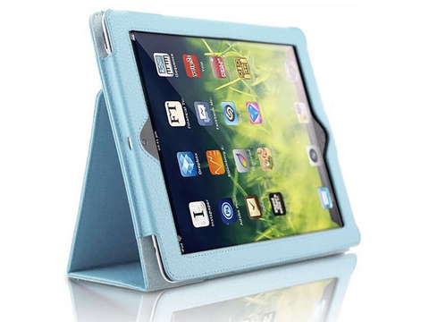 Etui Stojak Apple iPad 9.7 2017 / 2018 Niebieskie + Szkło hartowane