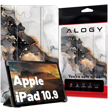 Etui do Apple iPad 10.9 gen 10 2022 obudowa na tablet Alogy Book Case Cloudy Marble Marmur