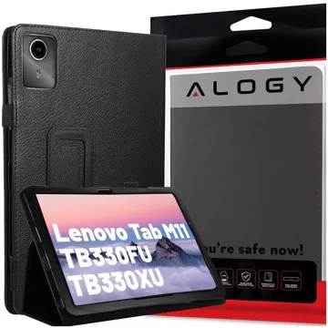 Etui do Lenovo Tab K11E / M11 10.95" TB330FU/TB330XU/TB331FC stojak pokrowiec obudowa z klapką na tablet Case Alogy Czarne