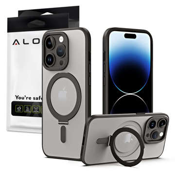 Etui ochronne Alogy MagSafe Stand Case obudowa na telefon z pierścieniem do MagSafe do Apple iPhone 14 Pro Max Czarne