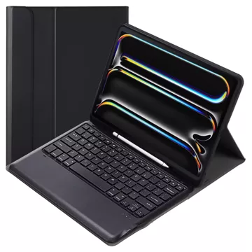 Etui ochronne z klawiaturą do Apple iPad Pro 13" M4 2024 7gen Alogy Keyboard case z miejscem na rysik klawiatura Bluetooth czarne 