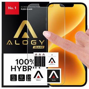 Szkło hybrydowe do Apple iPhone 13 na ekran Alogy Flexi Glass 9H Case Friendly płaskie na ekran