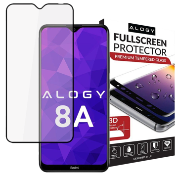 Szkło na telefon Alogy Full Glue case friendly do Redmi 8A Czarne 