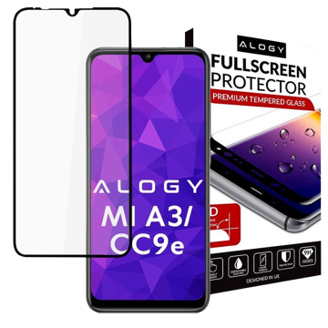 Szkło na telefon Alogy Full Glue case friendly do Xiaomi Mi A3/ CC9e Czarne 
