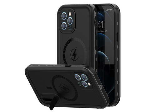 Wodoodporne etui na telefon IP68 do MagSafe do iPhone 12 Pro Max Czarne